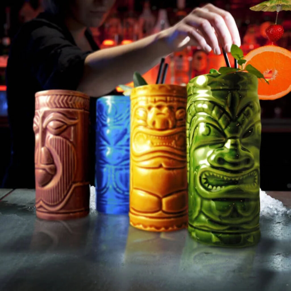 Set de 4 pahare Exotic Tiki Cocktail Bar